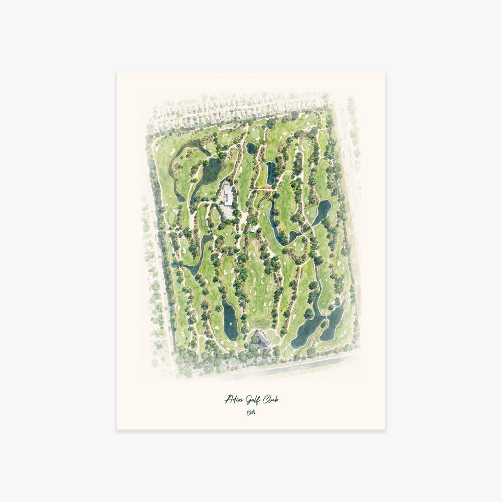 Adios Golf Club printed artwork