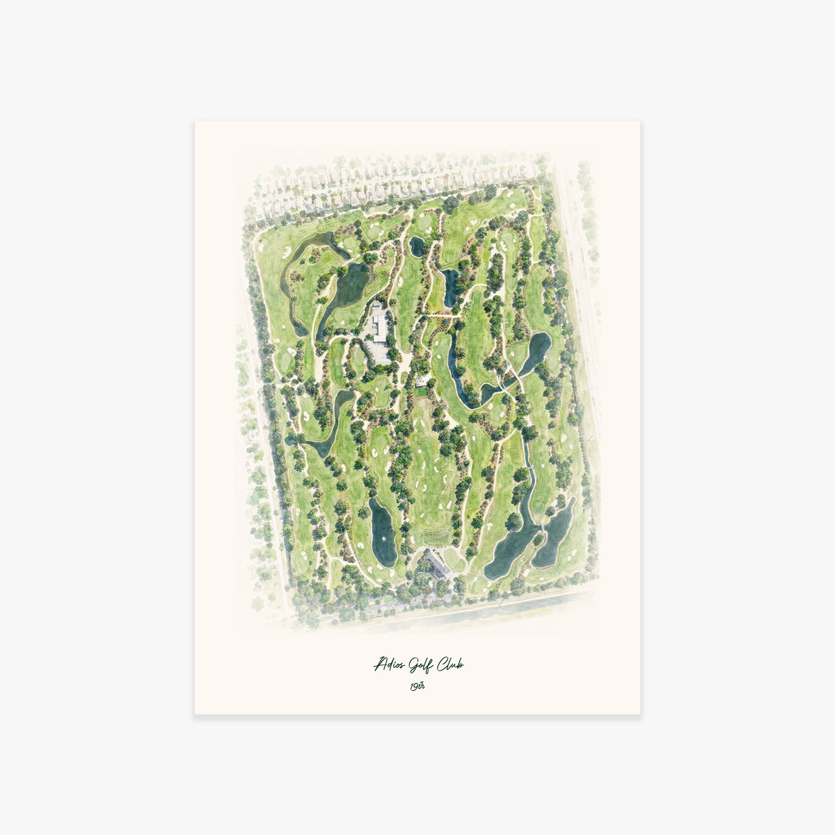 Adios Golf Club printed artwork