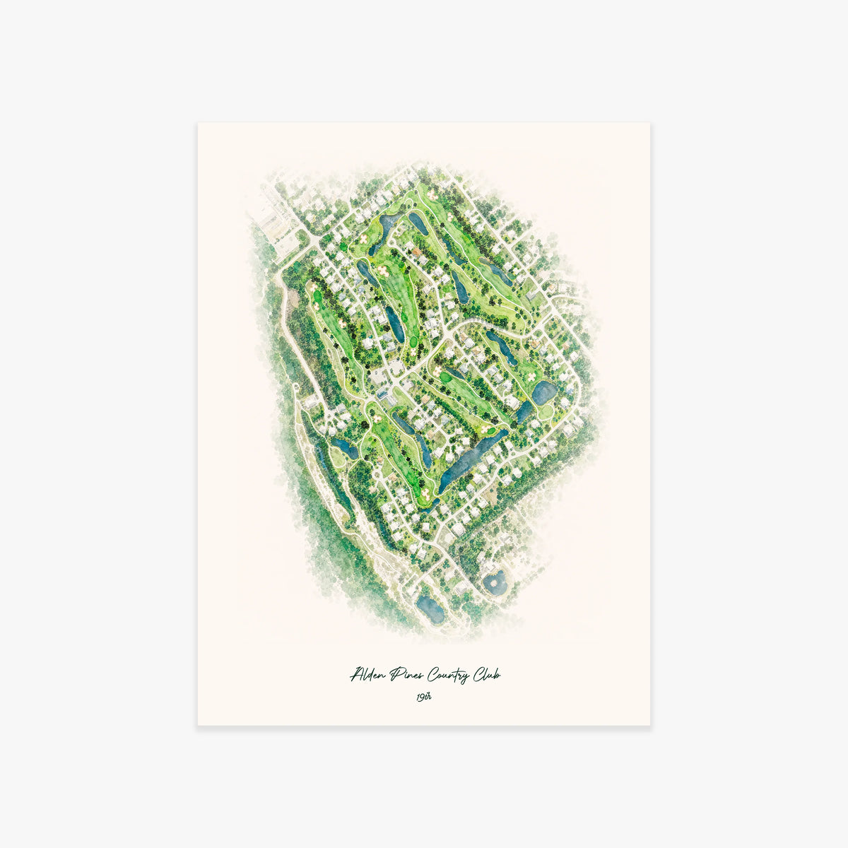 Alden Pines Country Club printed artwork
