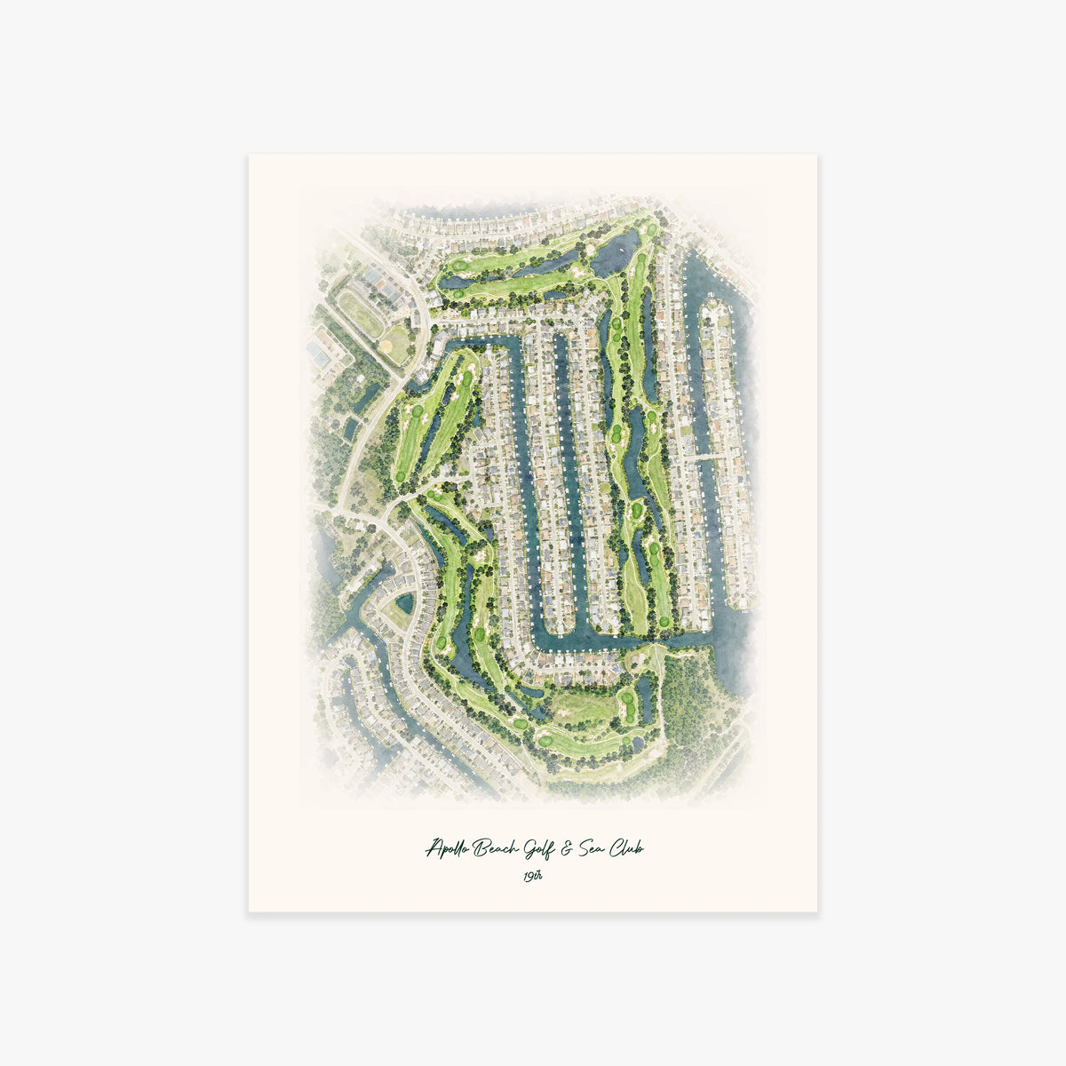 Apollo Beach Golf & Sea Club printed artwork