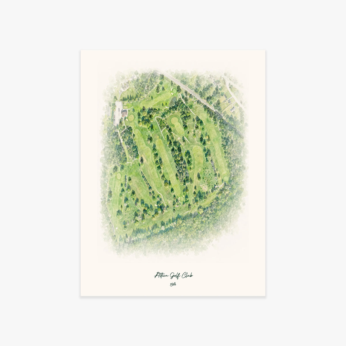 Attica Golf Club printed artwork