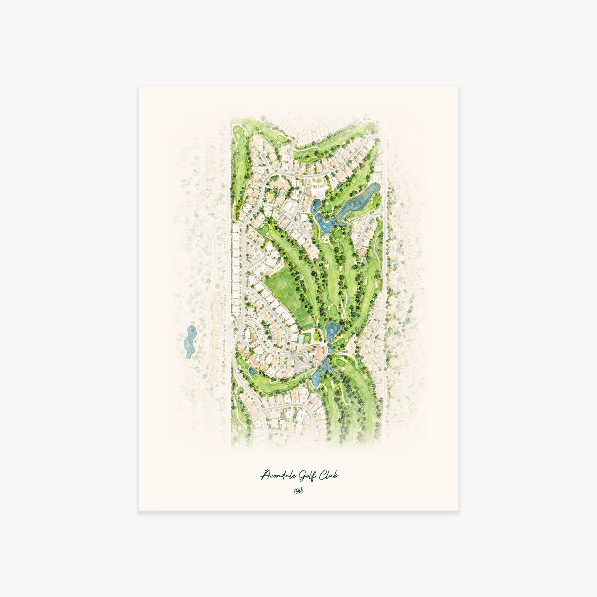 Avondale Golf Club printed artwork