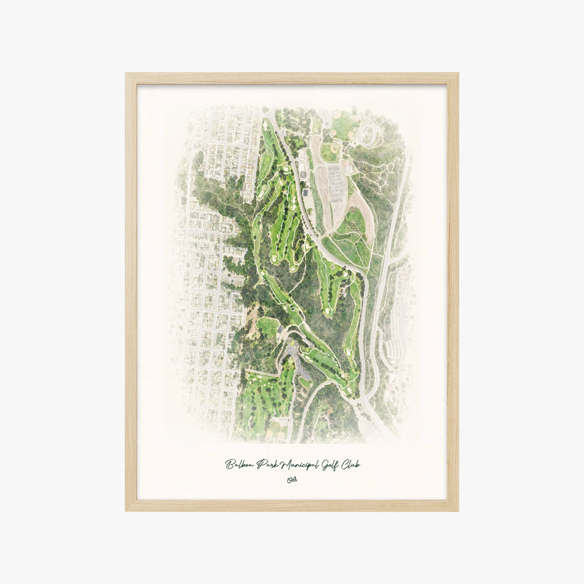 Balboa Park Municipal Golf Club wood frame