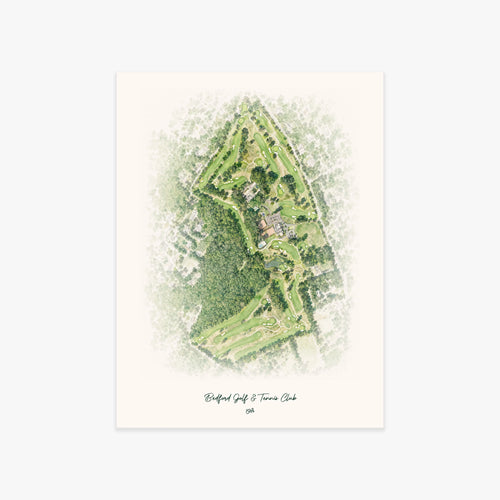 Bedford Golf & Tennis Club printed artwork