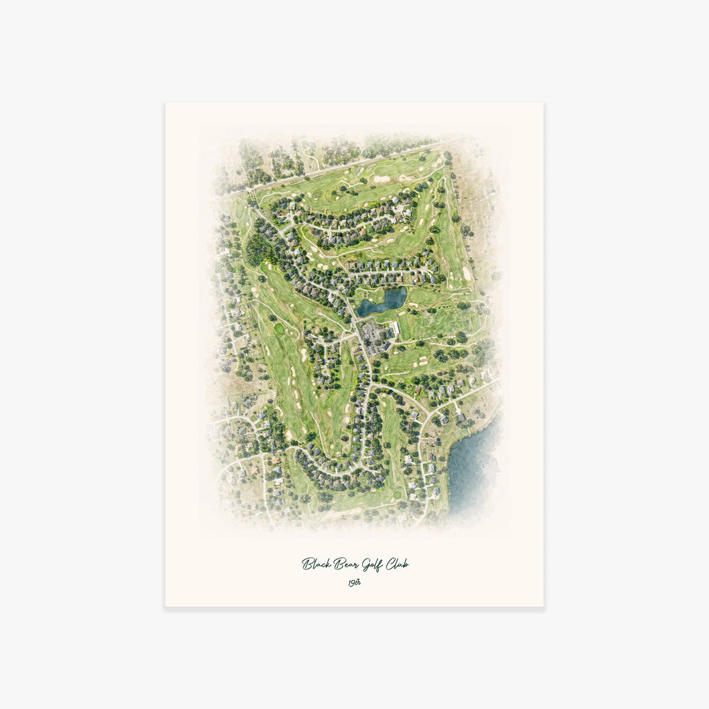 Black Bear Golf Club printed artwork