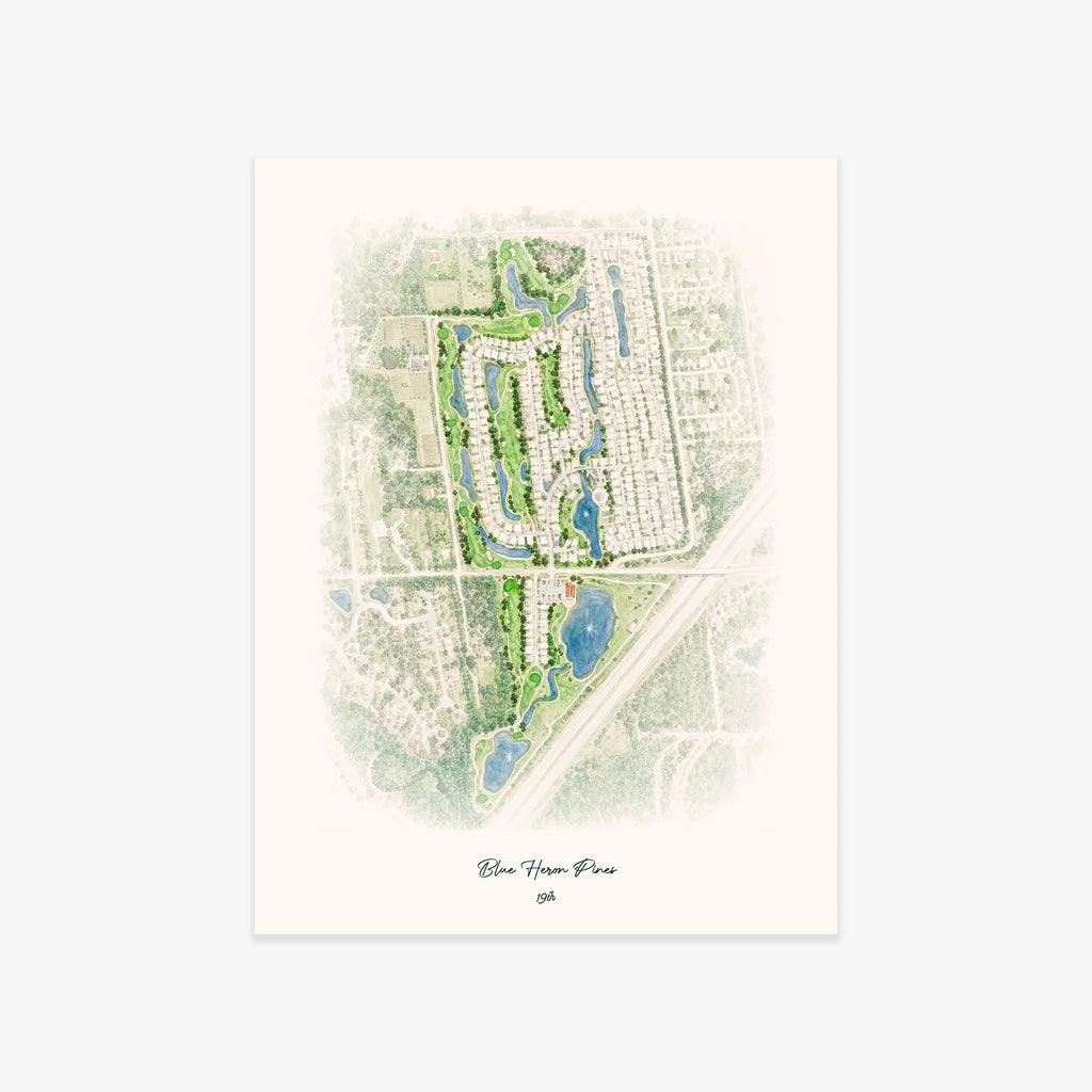 Blue Heron Pines printed artwork