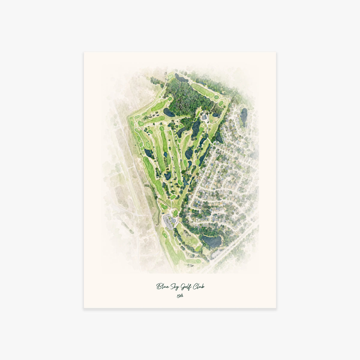 Blue Sky Golf Club printed artwork