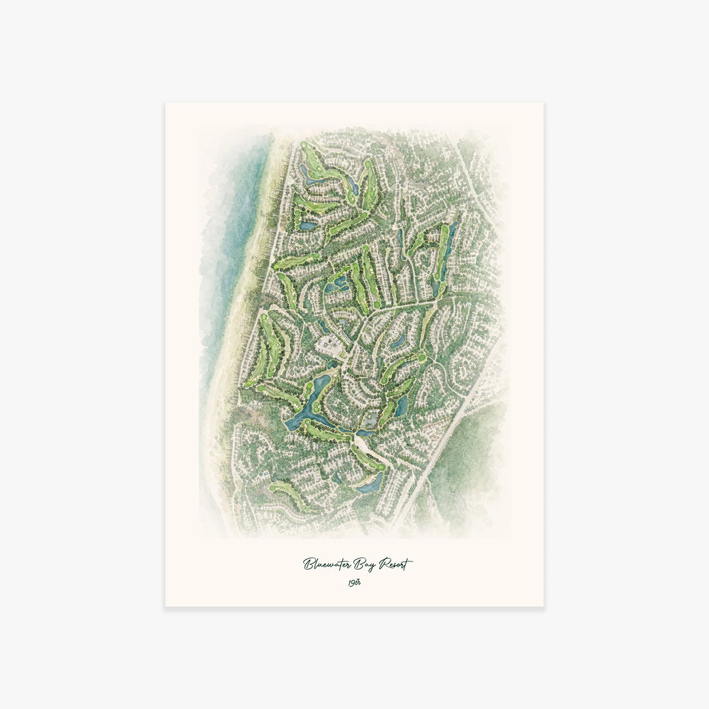 Bluewater Bay Resort printed artwork