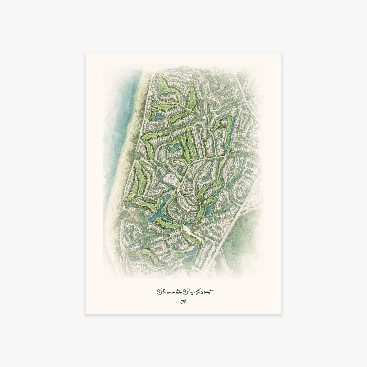Bluewater Bay Resort printed artwork
