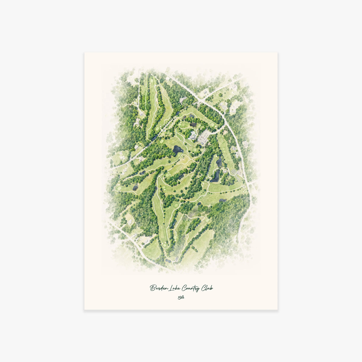 Burden Lake Country Club printed artwork