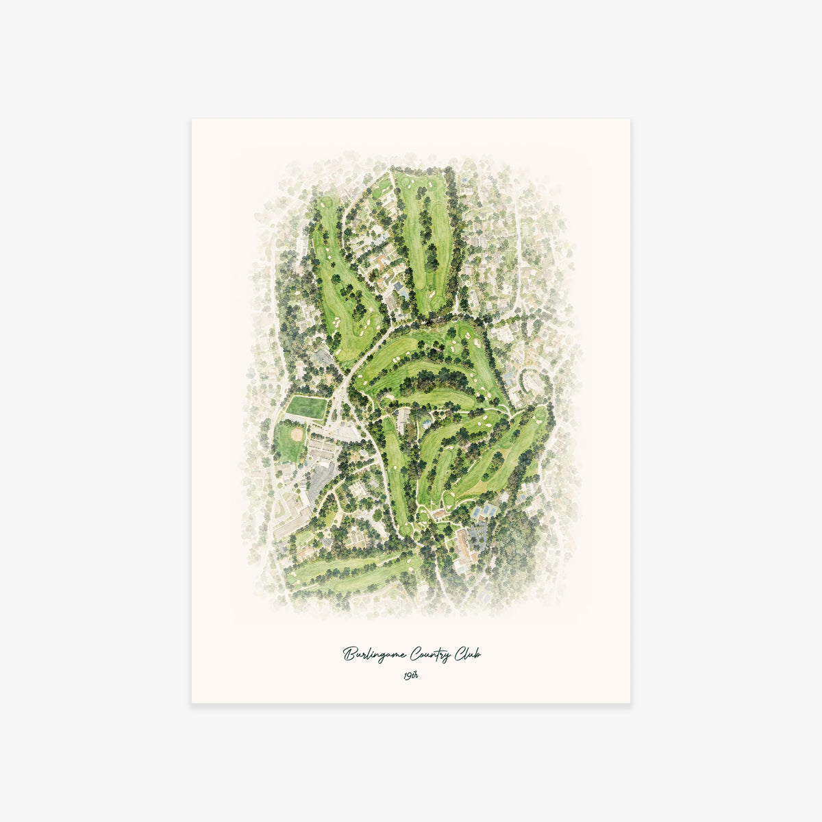 Burlingame Country Club printed artwork