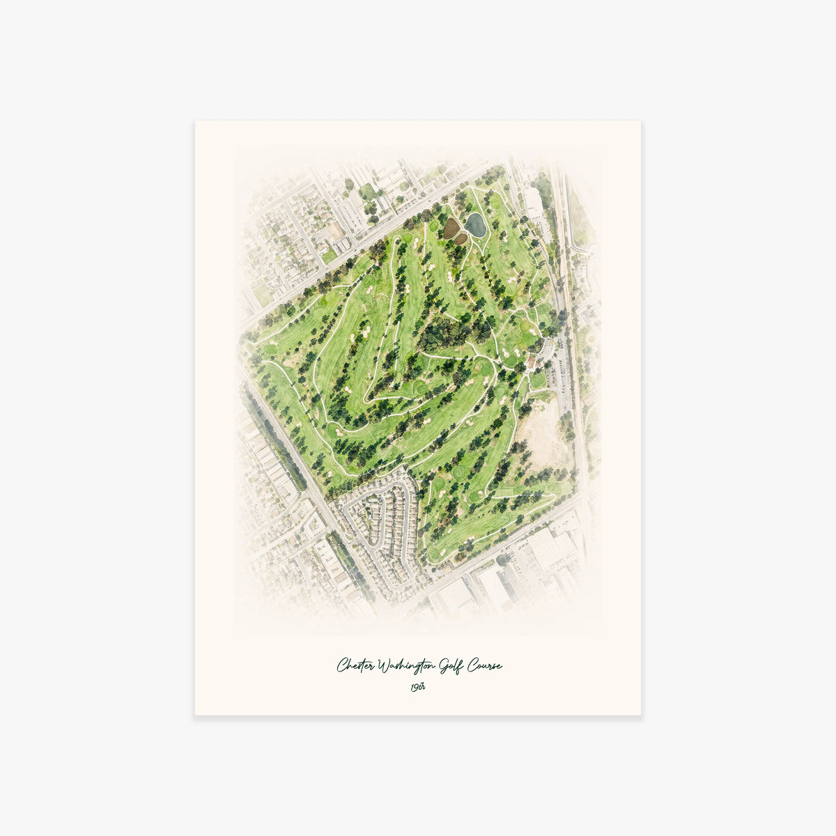 Chester Washington Golf Course printed artwork