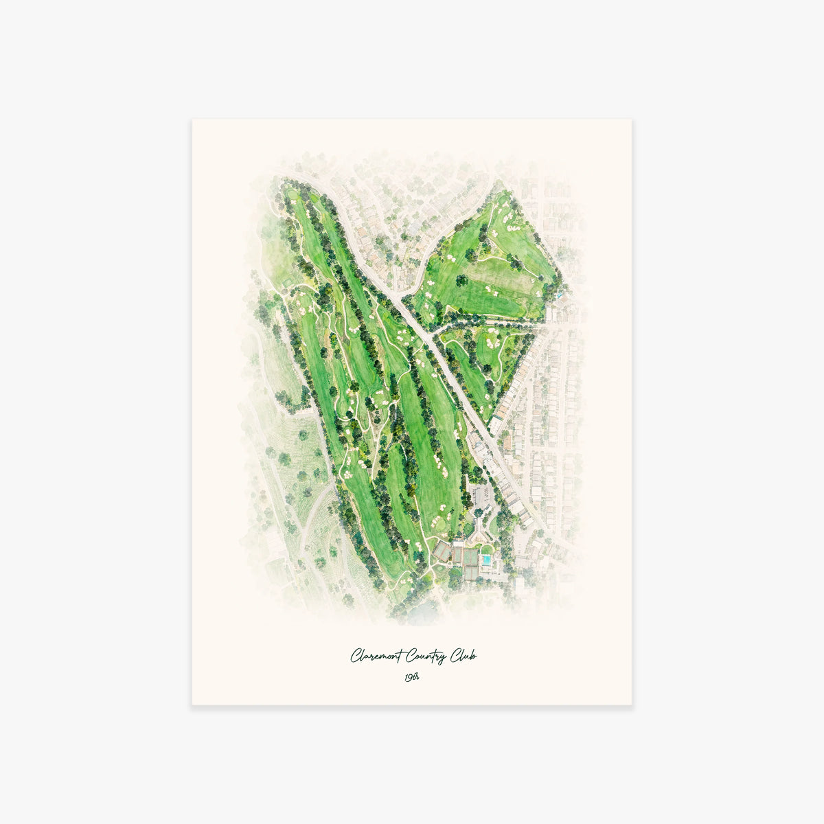 Claremont Country Club printed artwork