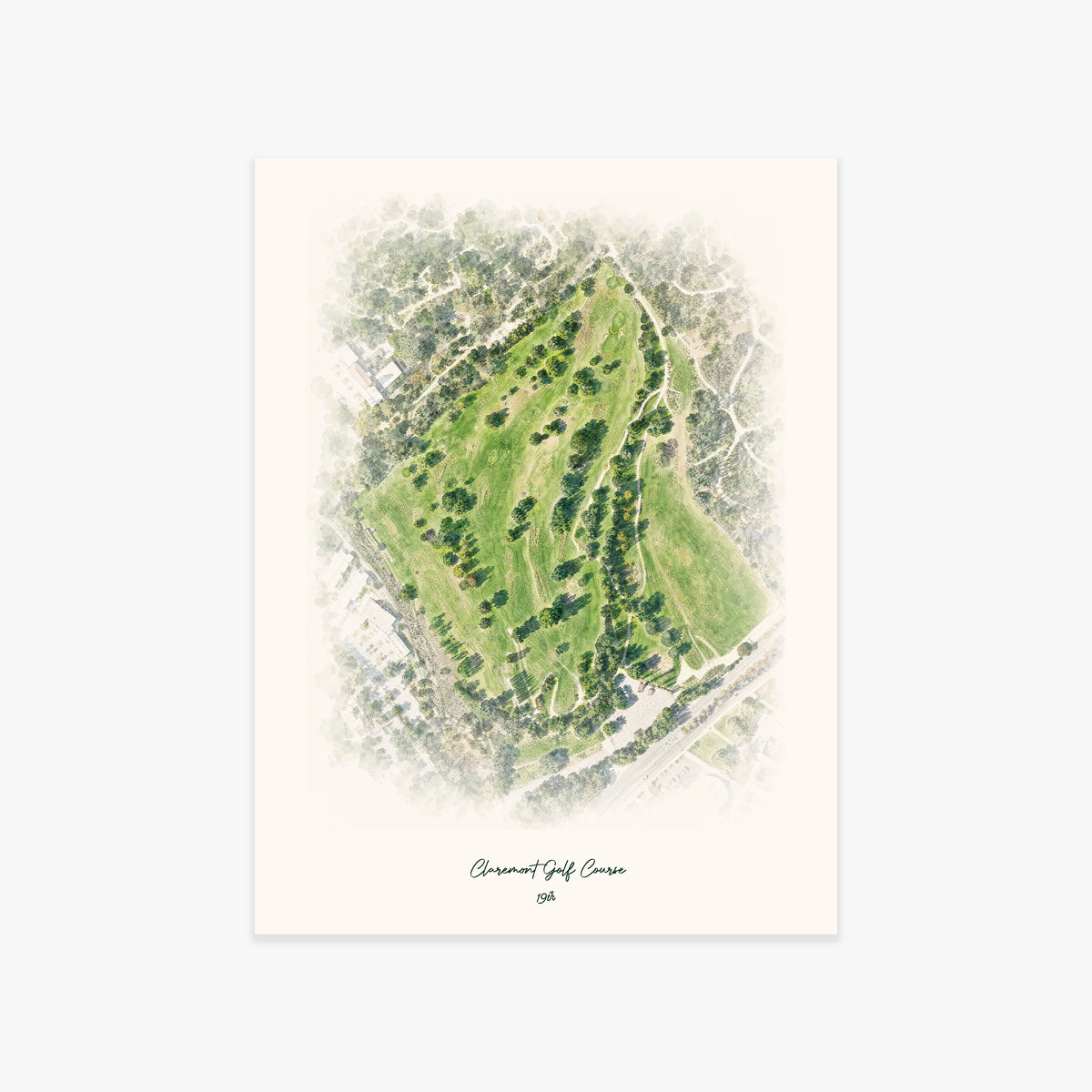 Claremont Golf Course printed artwork