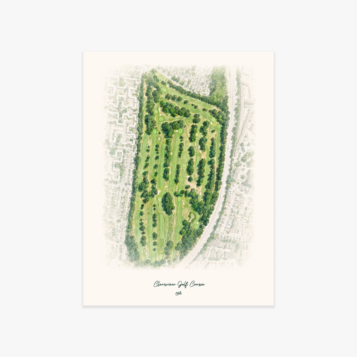 Clearview Golf Course printed artwork