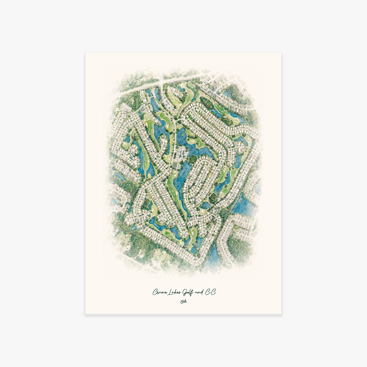 Crane Lakes Golf and C.C printed artwork