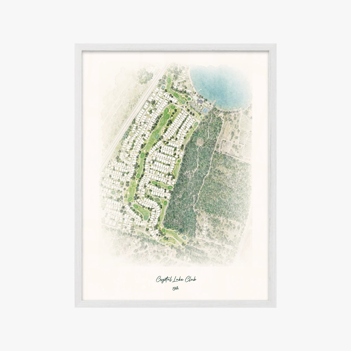Crystal Lake Club white frame