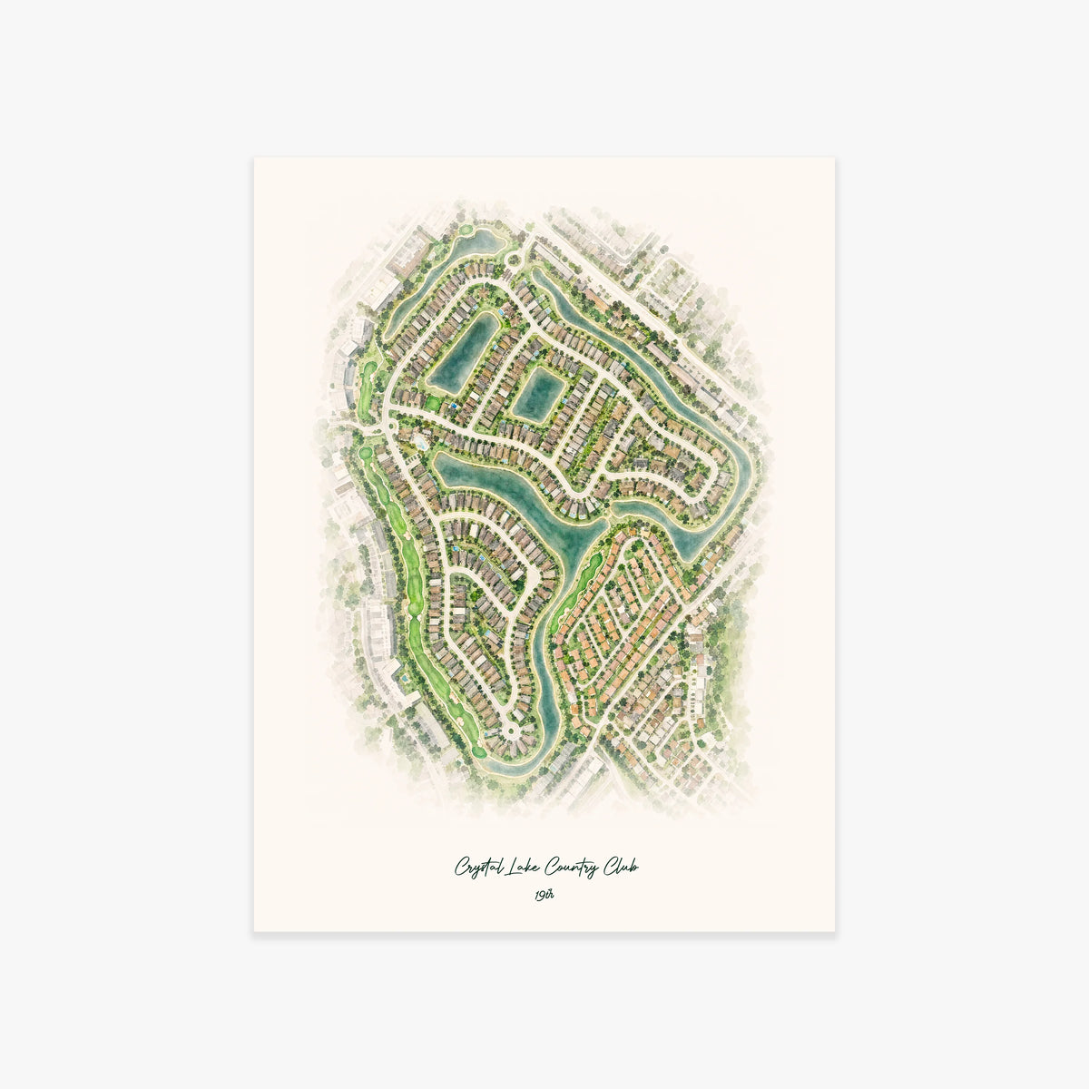 Crystal Lake Country Club printed artwork