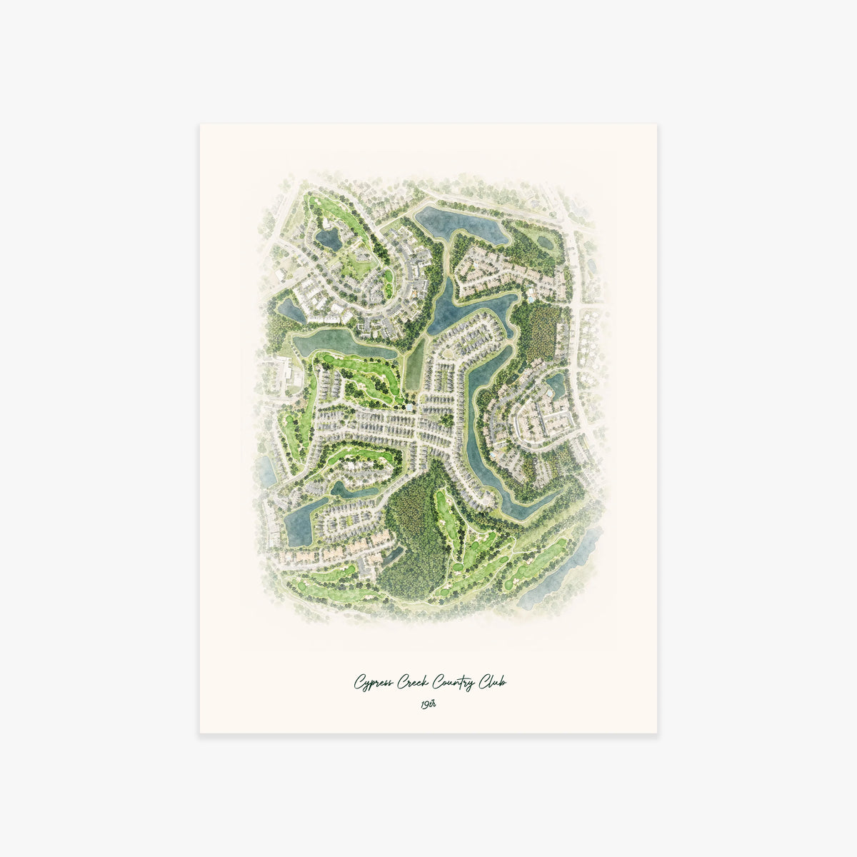 Cypress Creek Country Club printed artwork