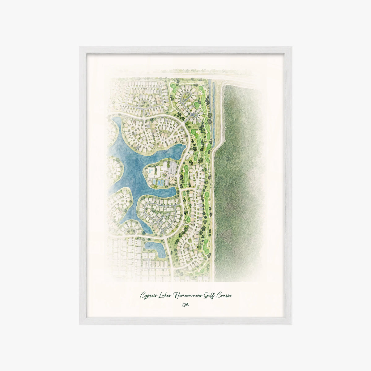 Cypress Lakes Homeowners Golf Course white frame