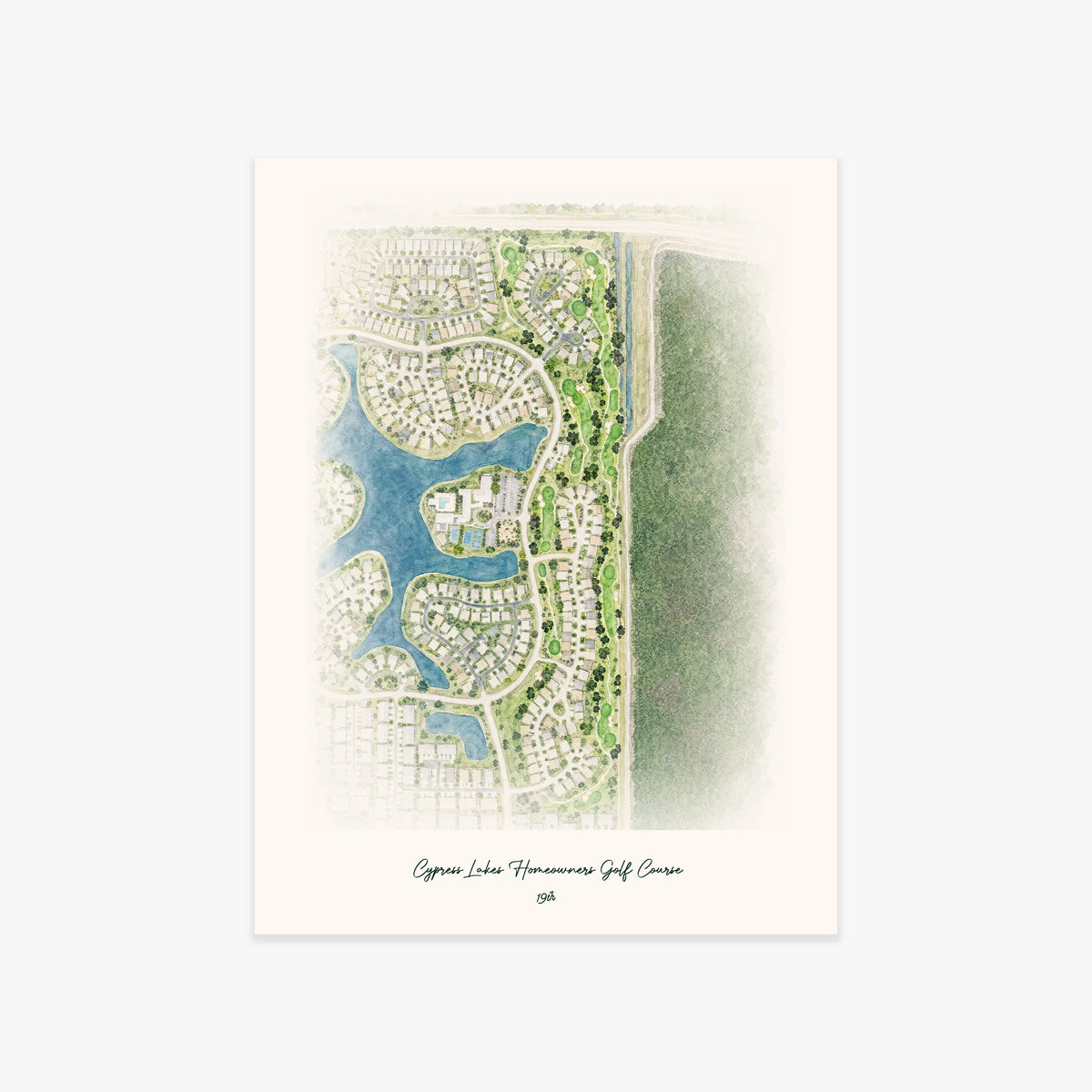 Cypress Lakes Homeowners Golf Course printed artwork