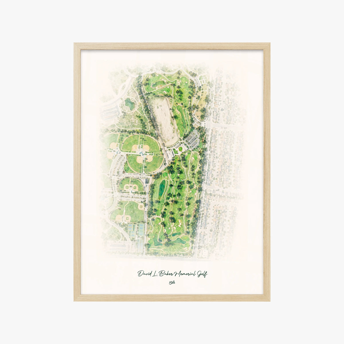David L. Baker Memorial Golf wood frame