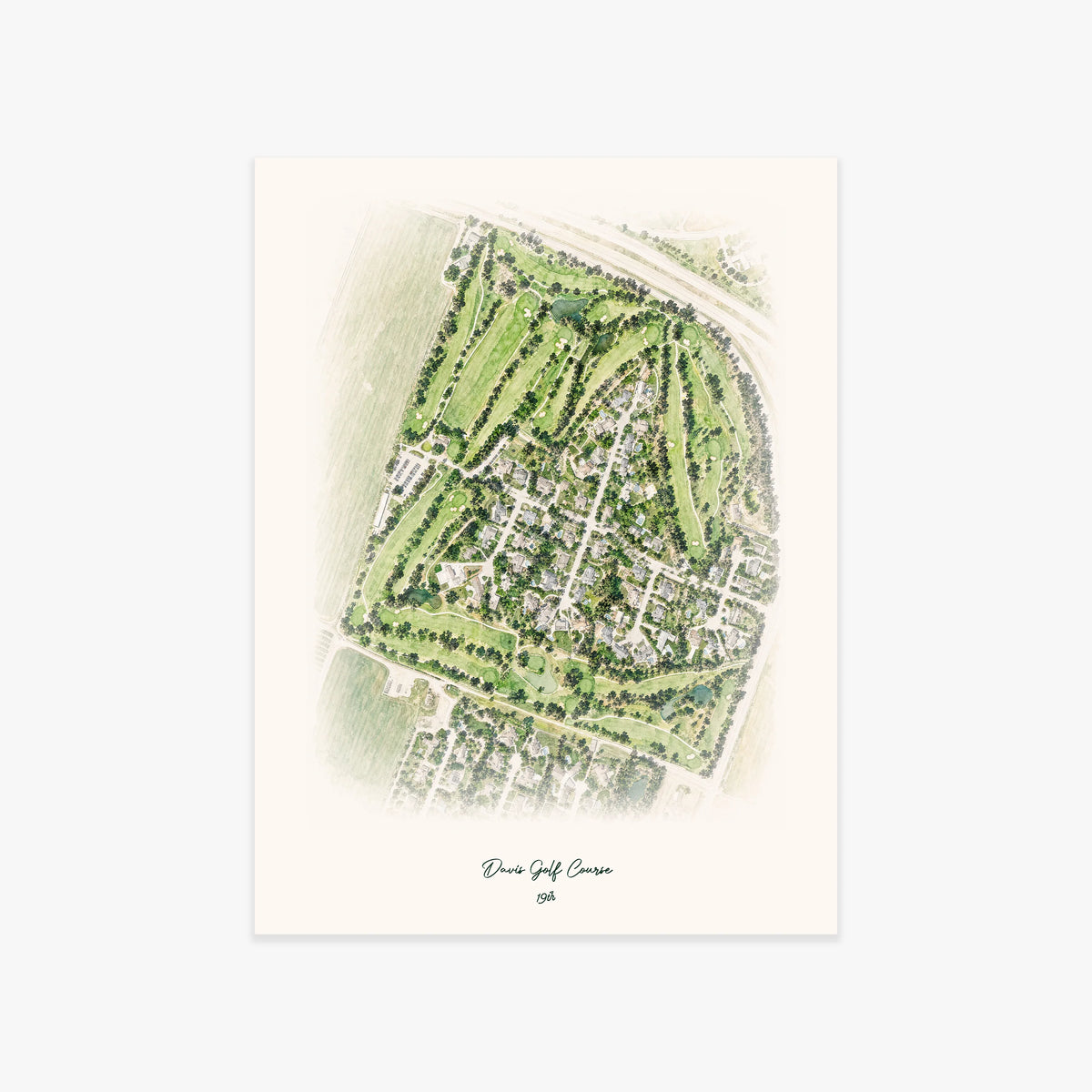 Davis Golf Course printed artwork