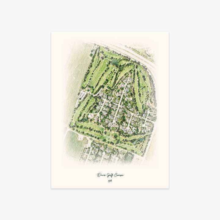 Davis Golf Course printed artwork