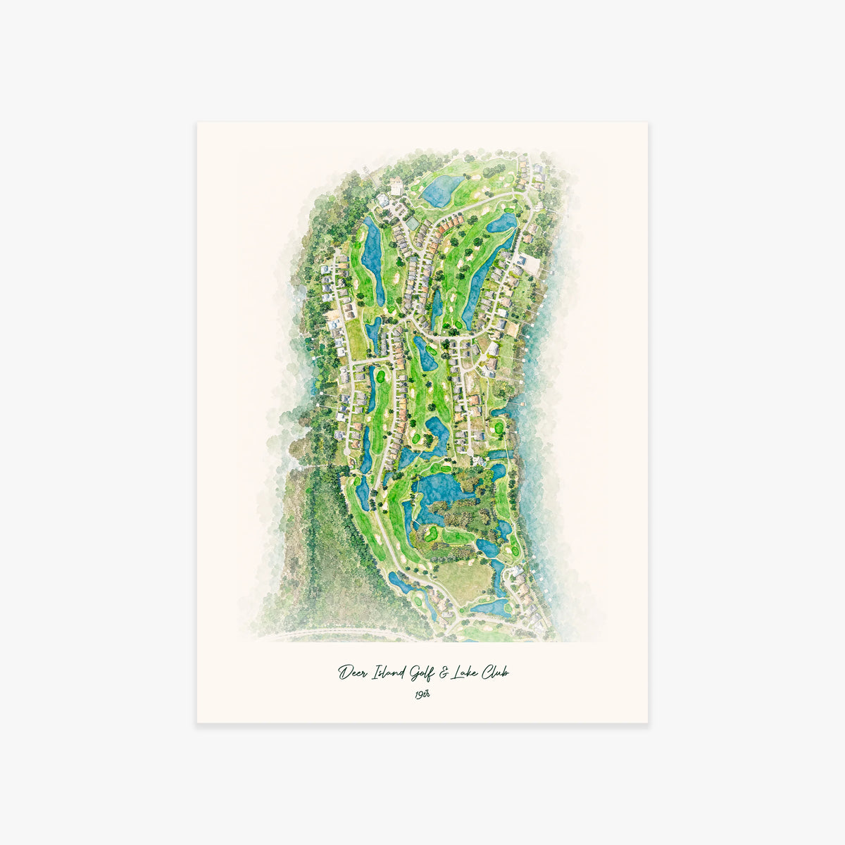 Deer Island Golf & Lake Club printed artwork