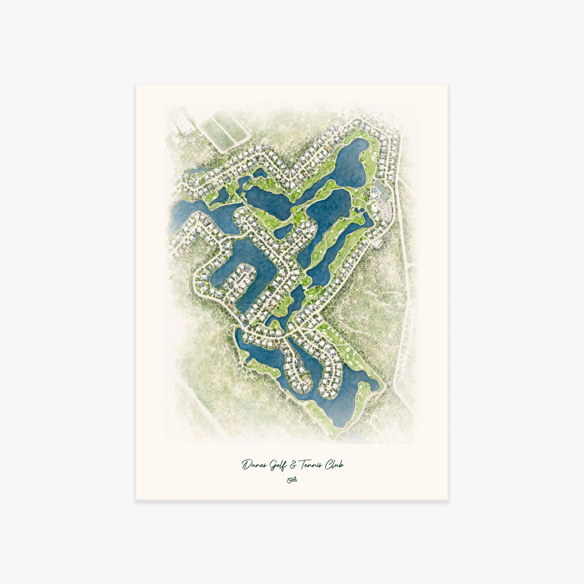 Dunes Golf & Tennis Club printed artwork