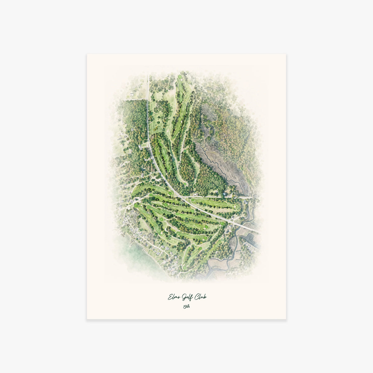 Elms Golf Club printed artwork