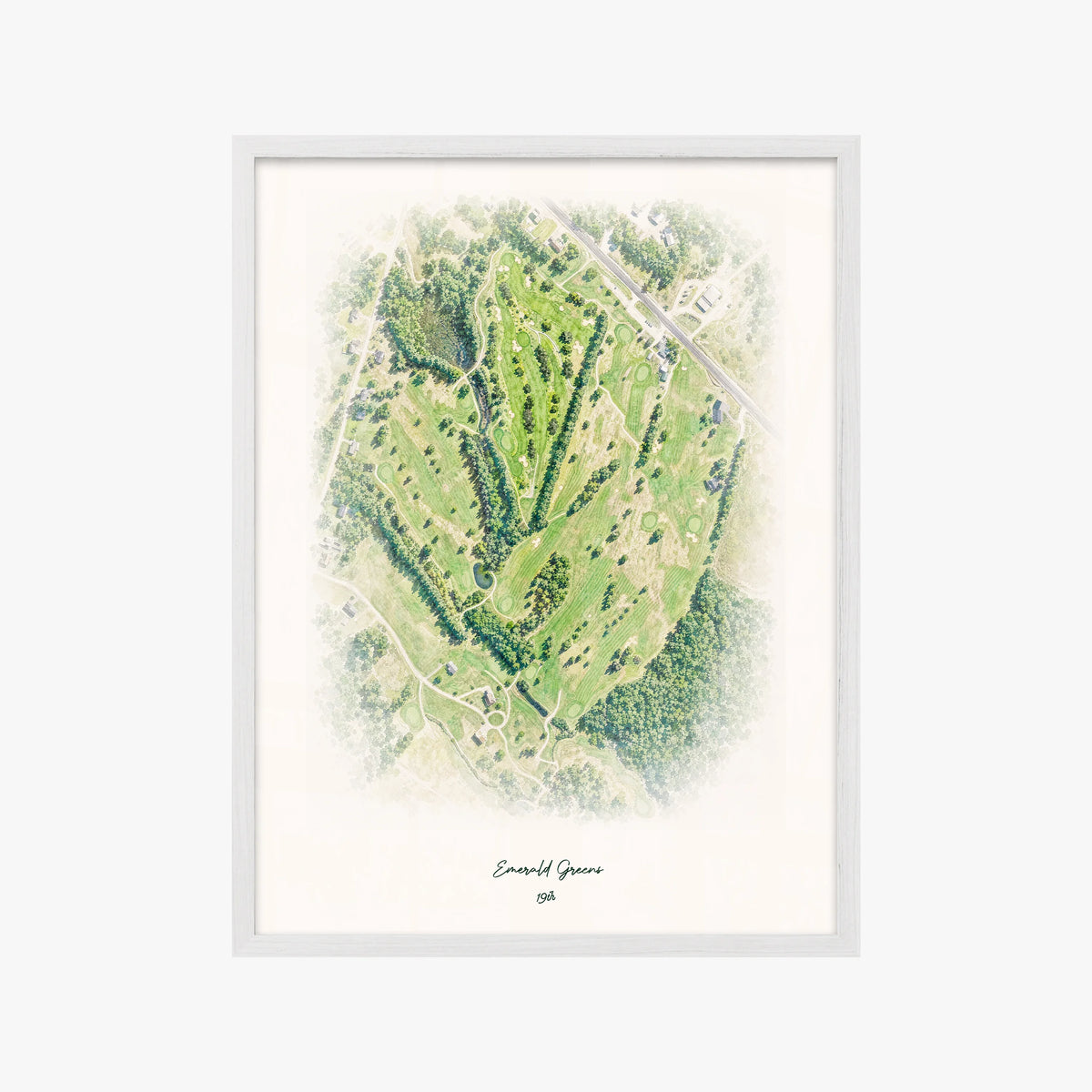 Emerald Greens white frame