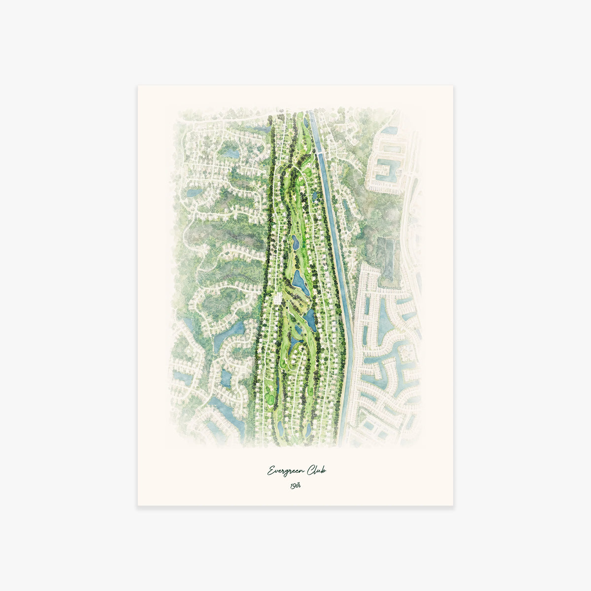 Evergreen Club printed artwork