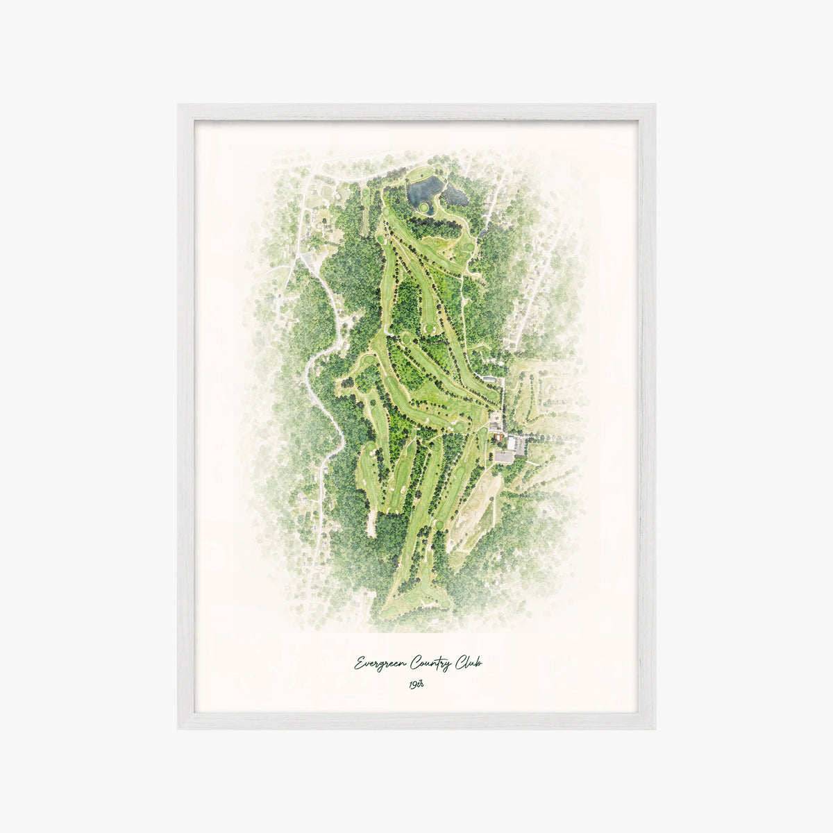 Evergreen Country Club white frame