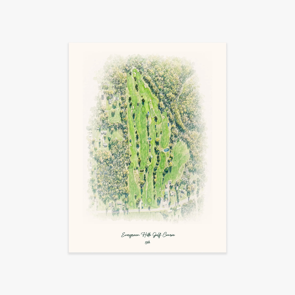 Evergreen Hills Golf Course printed artwork