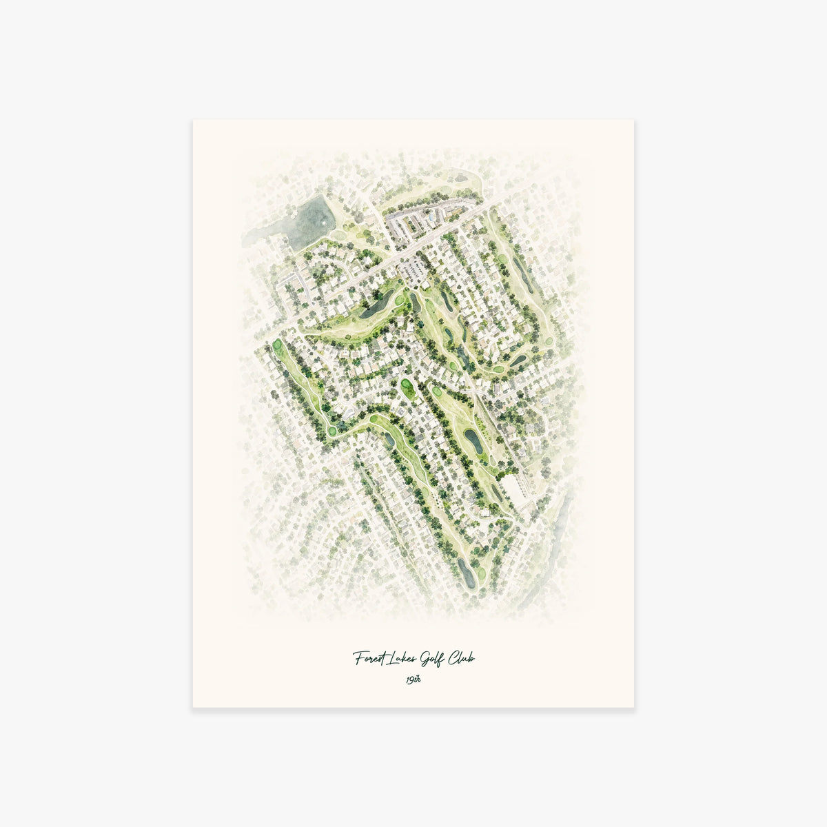Forest Lakes Golf Club printed artwork