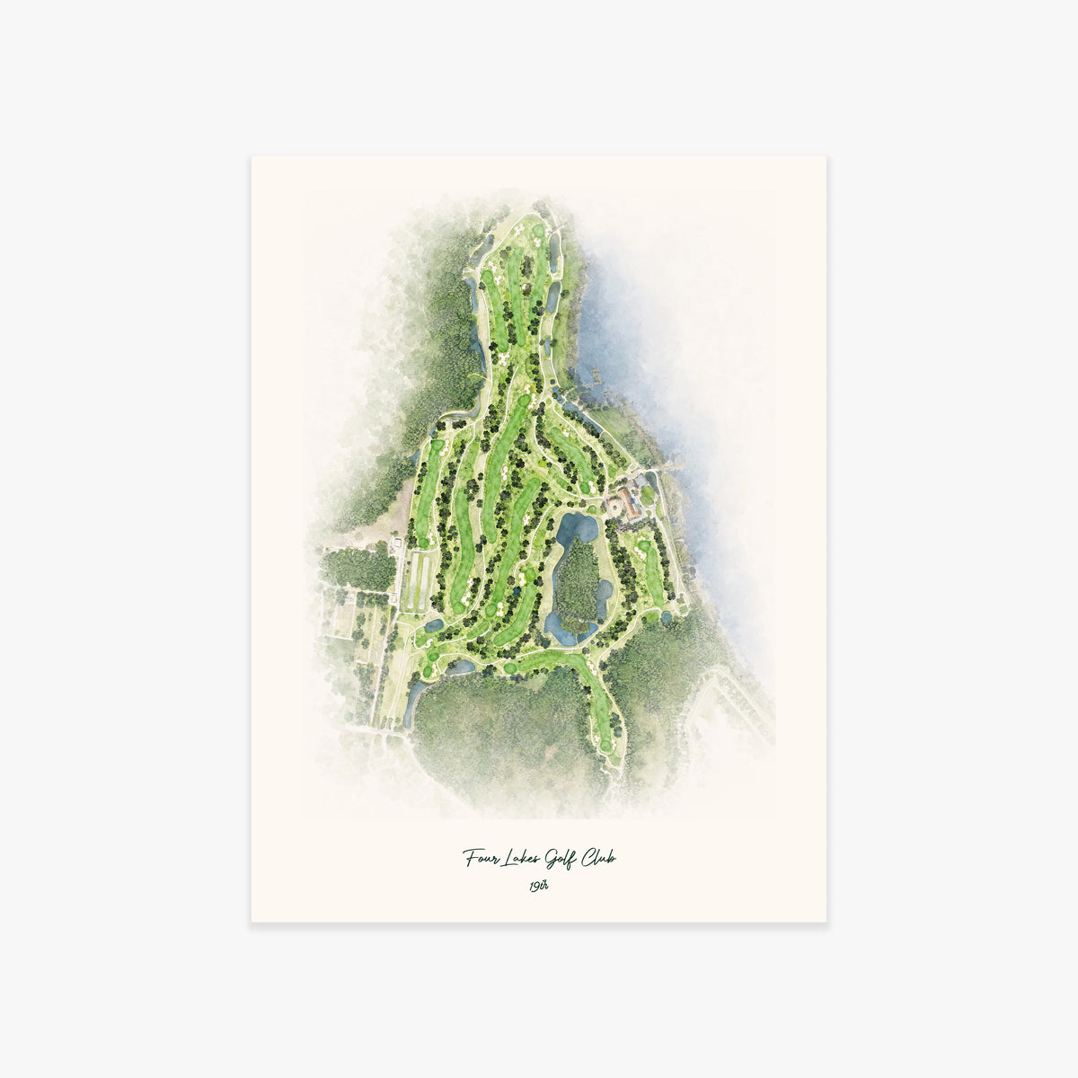 Four Lakes Golf Club printed artwork