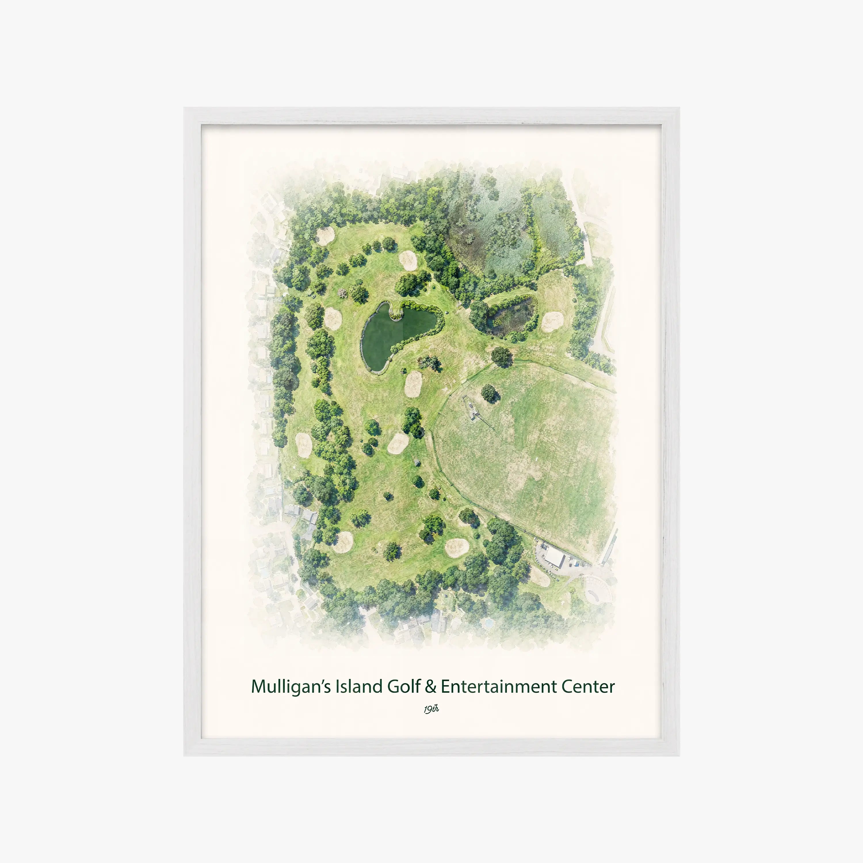 Mulligan's Island Golf & Entertainment Center white frame
