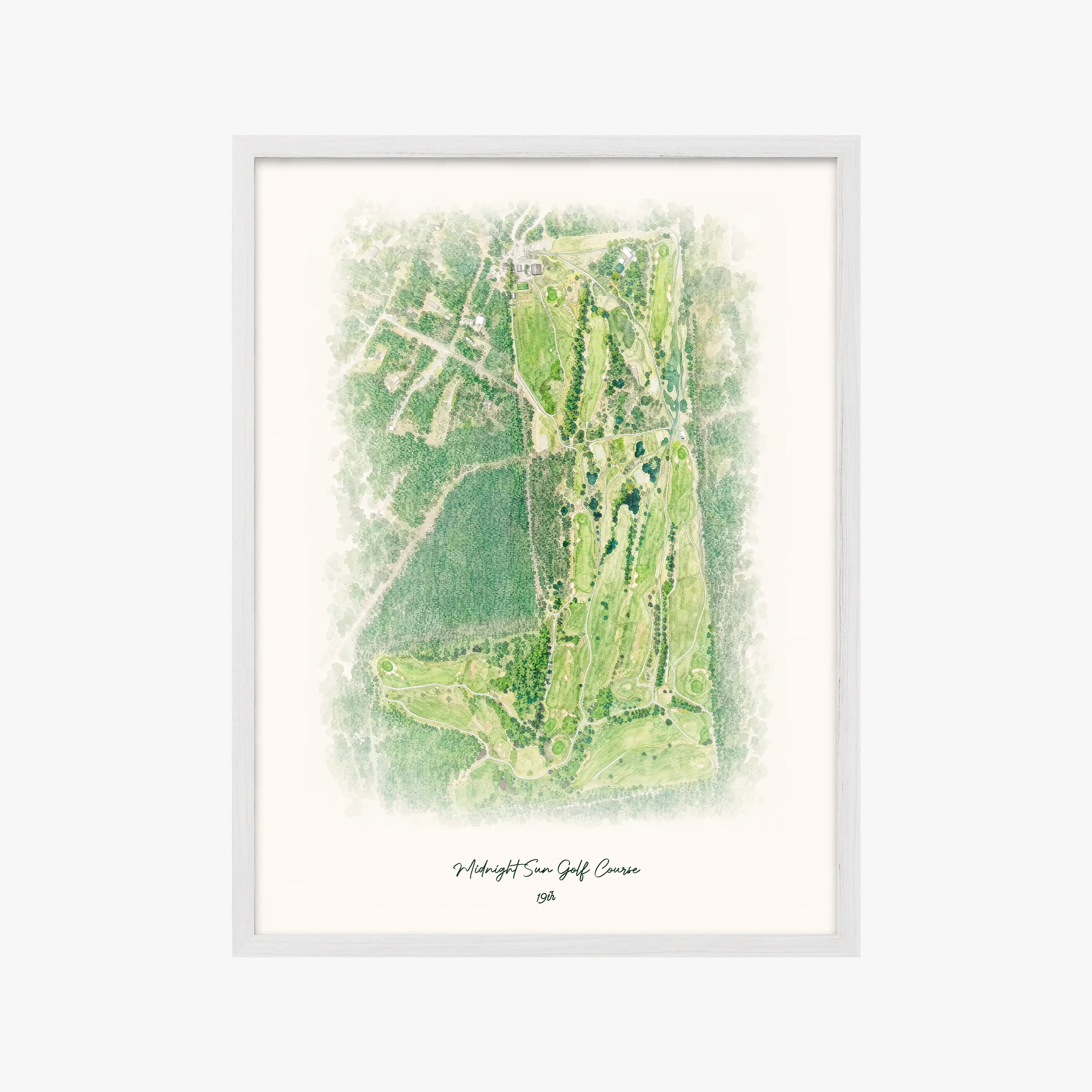 Midnight Sun Golf Course white frame