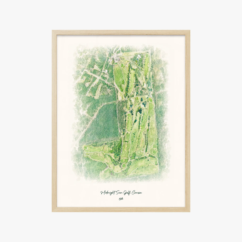 Midnight Sun Golf Course wood frame
