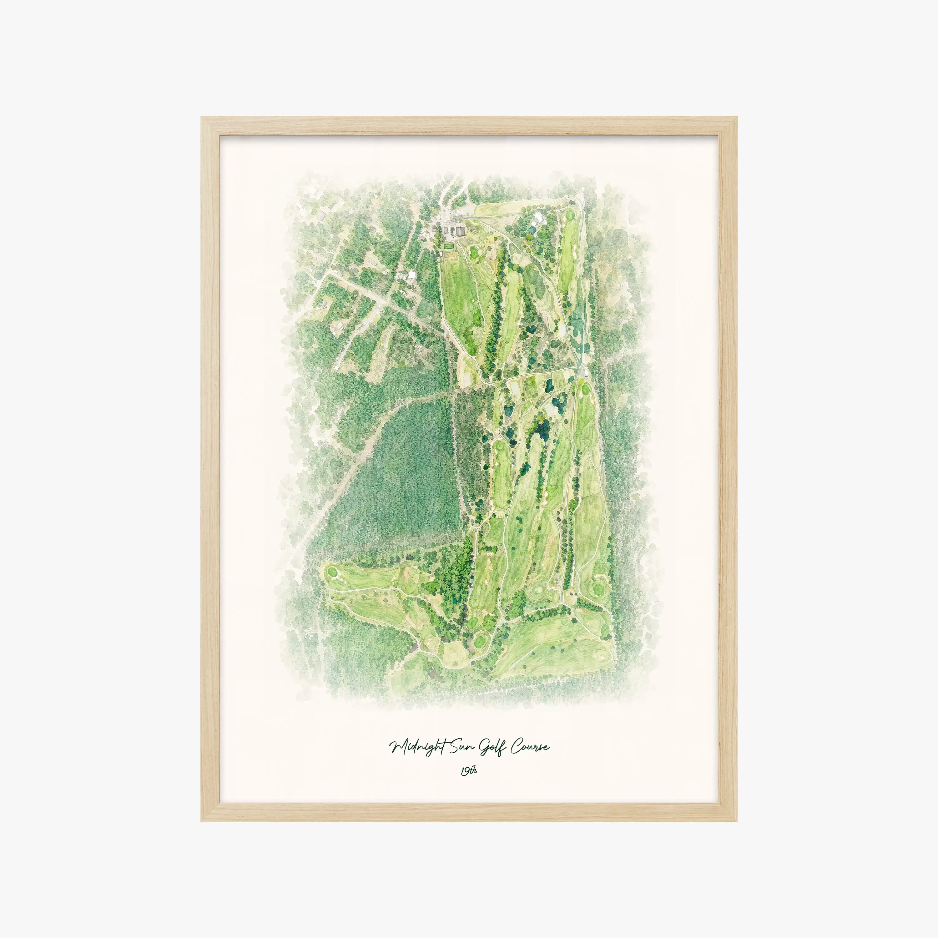 Midnight Sun Golf Course wood frame