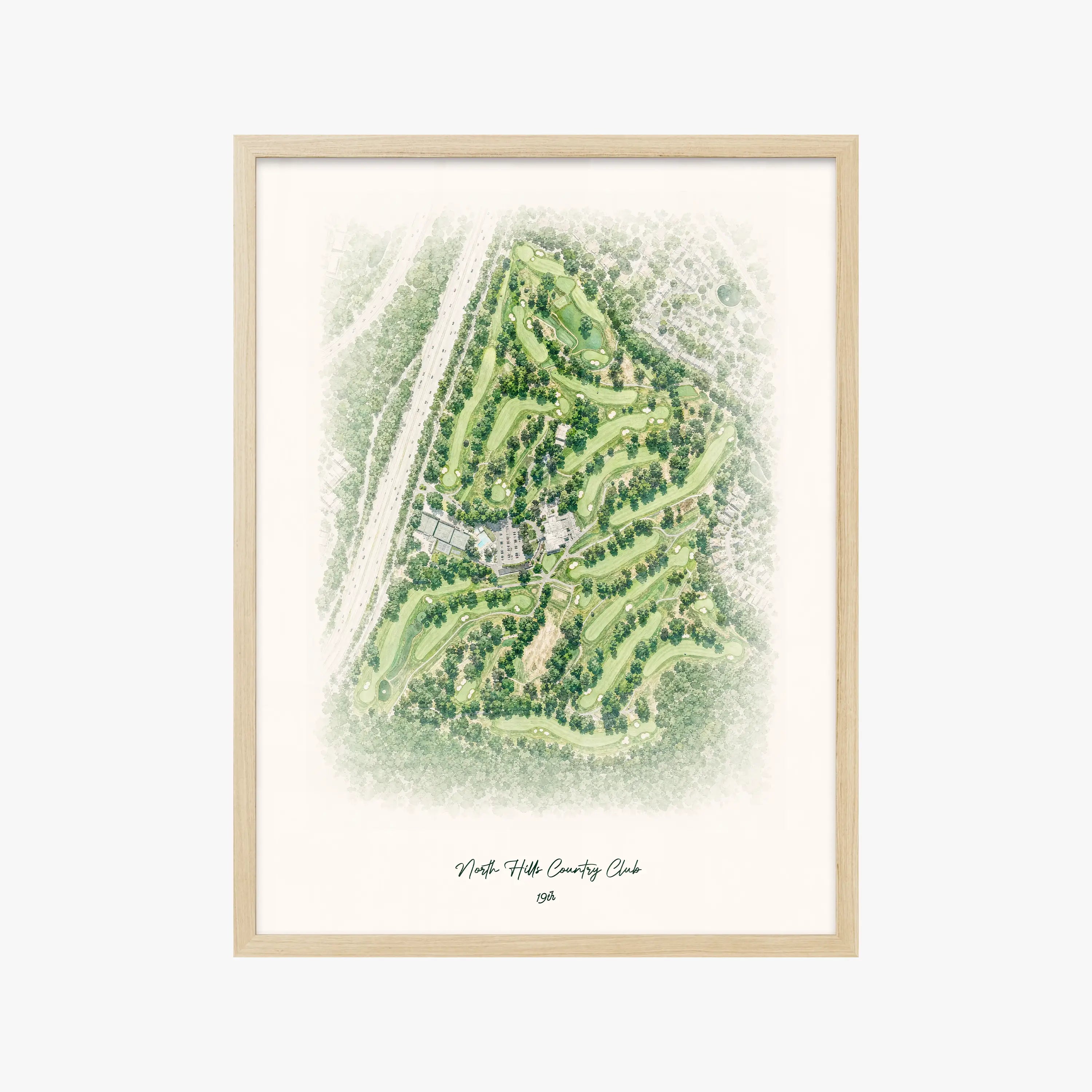 North Hills Country Club wood frame