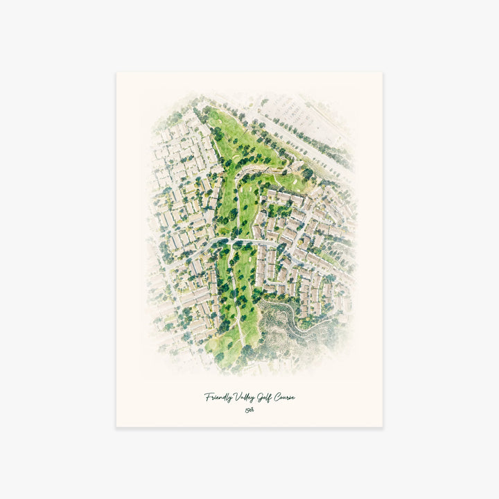 Friendly Valley Golf Course printed artwork