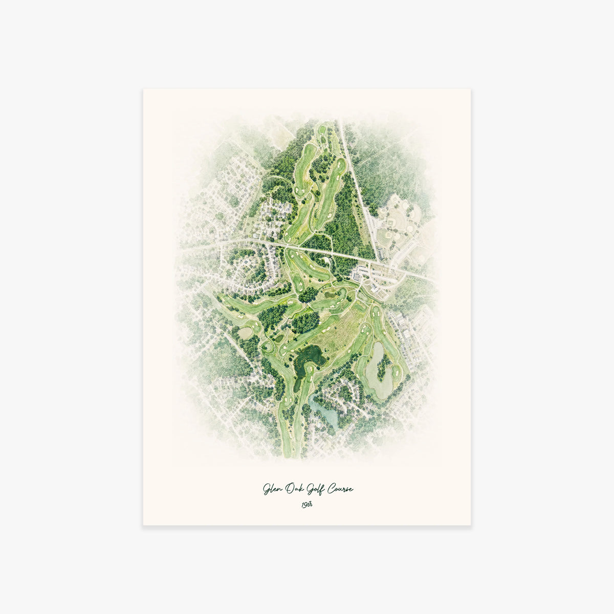 Glen Oak Golf Course printed artwork