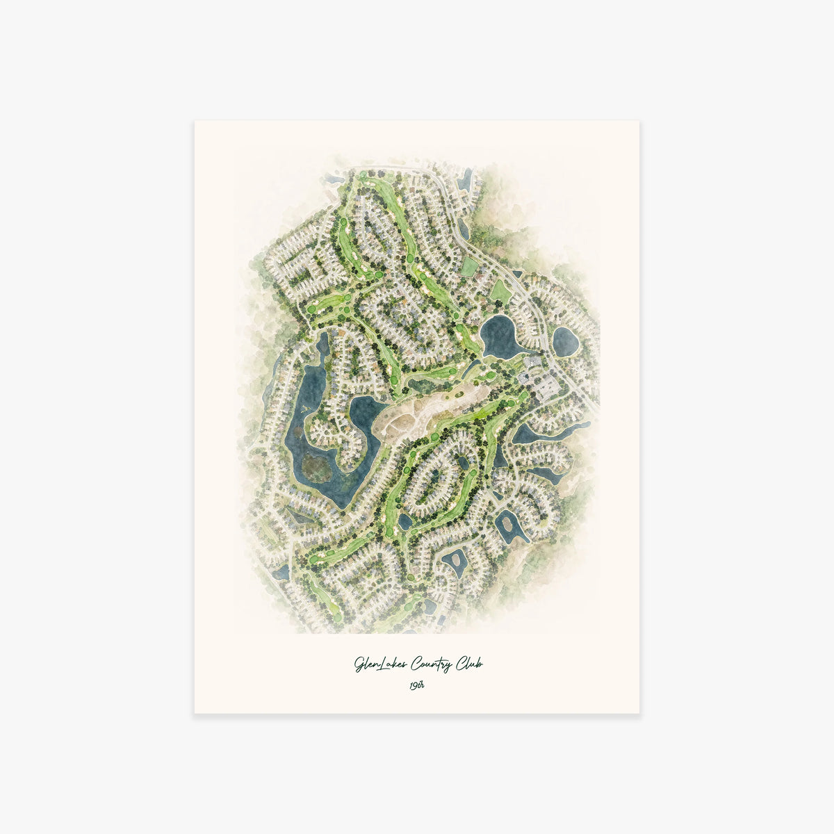 GlenLakes Country Club printed artwork
