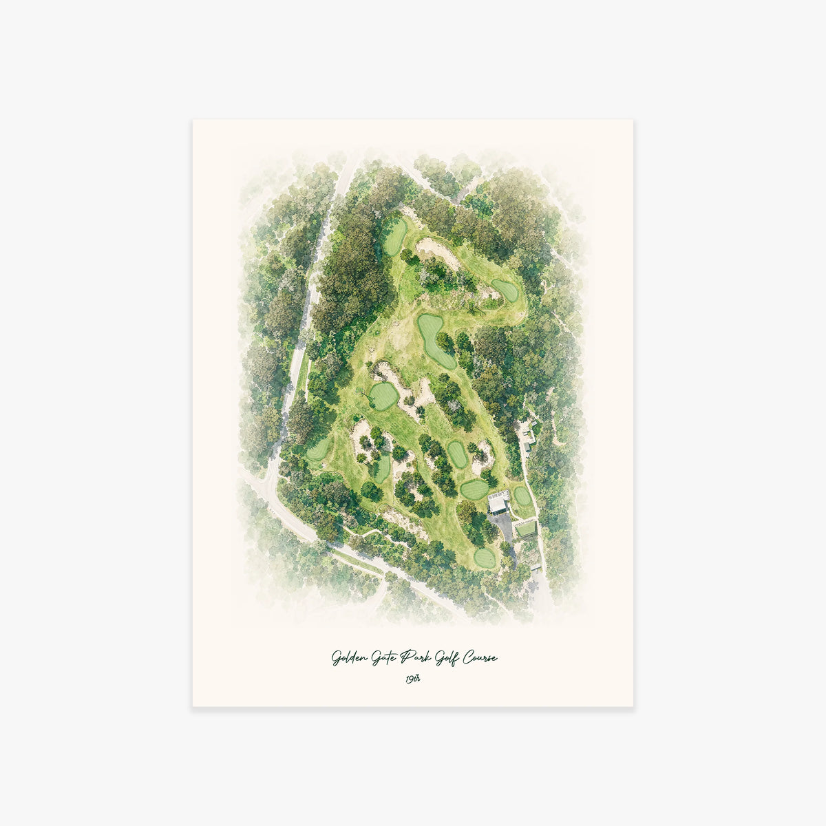 Golden Gate Park Golf Course printed artwork