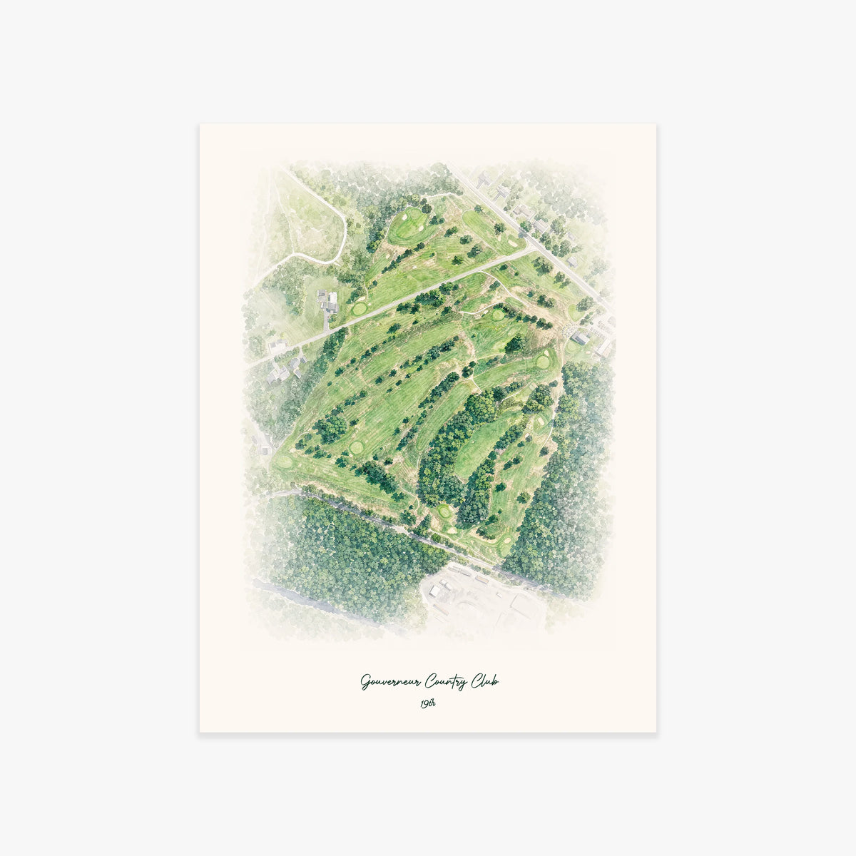 Gouverneur Country Club printed artwork