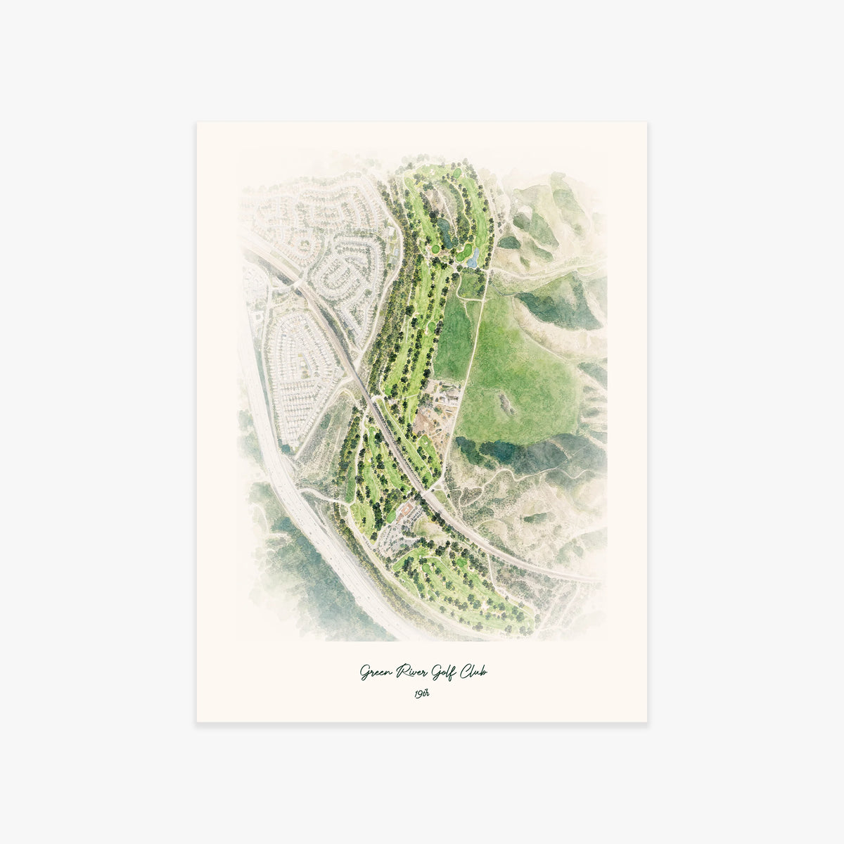 Green River Golf Club printed artwork