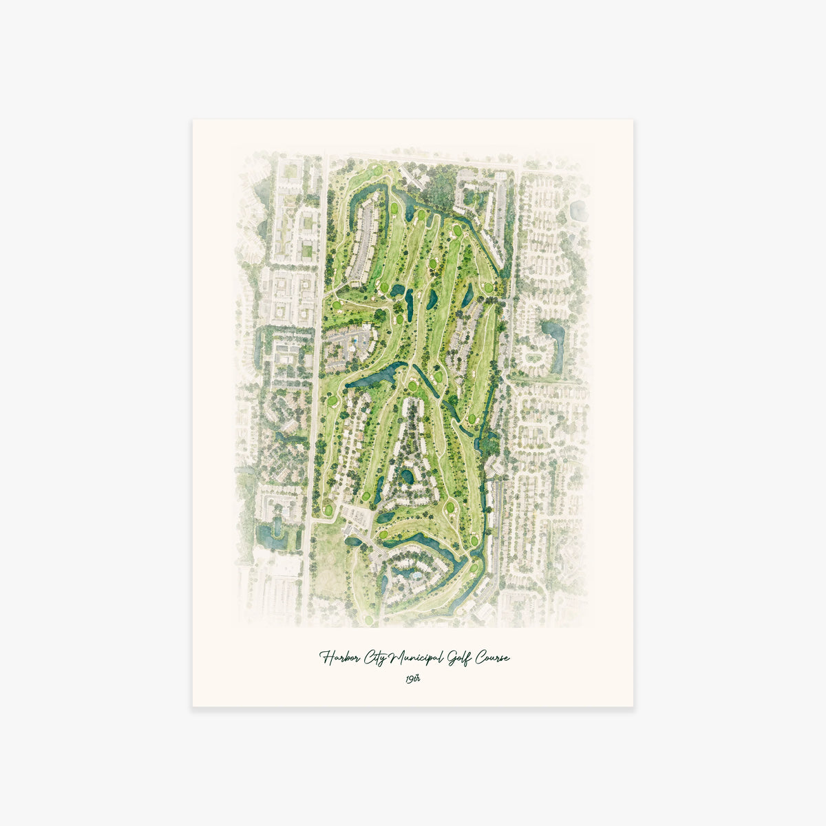 Harbor City Municipal Golf Course printed artwork