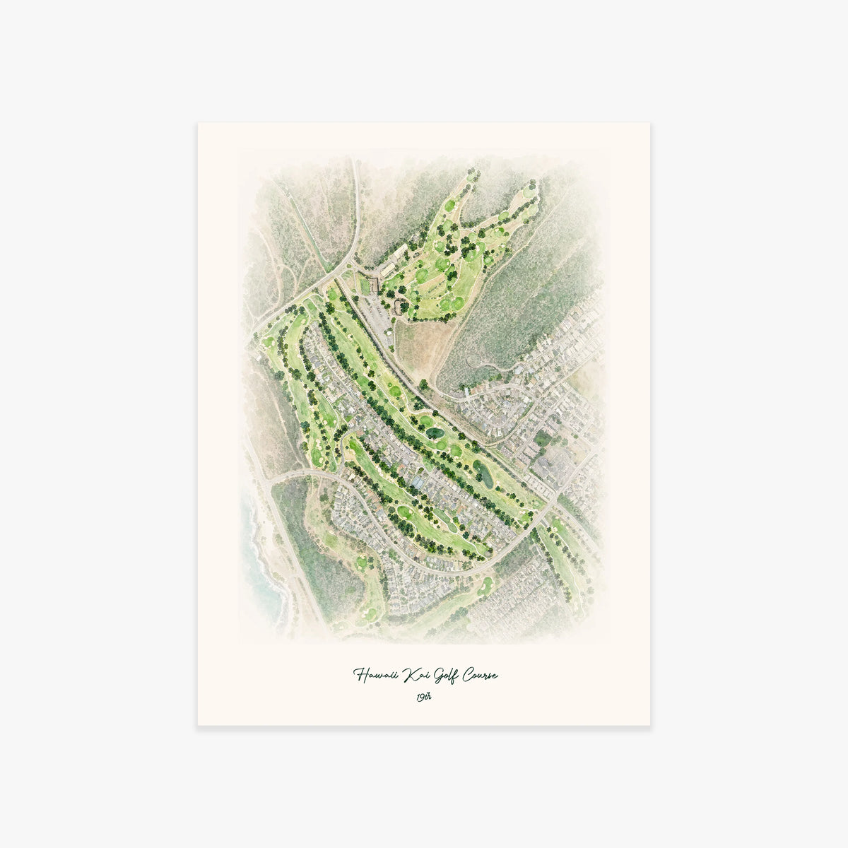 Hawaii Kai Golf Course printed artwork